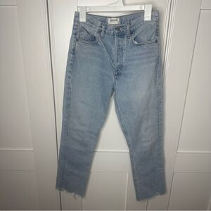 Agolde 26 Riley Women's Cropped Light Blue Jeans (b1)